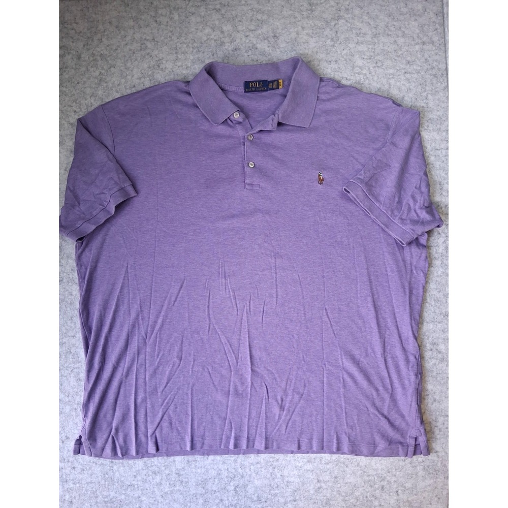 Polo Ralph Lauren Men 2XB Lavender/Purple Pony Polo Short Sleeve Cotton Shirt